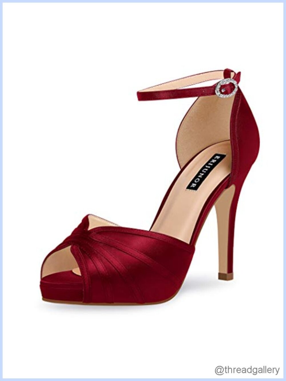 Women's Satin High Heel Sandals Ankle Strap Peep Toe Evening Party Prom